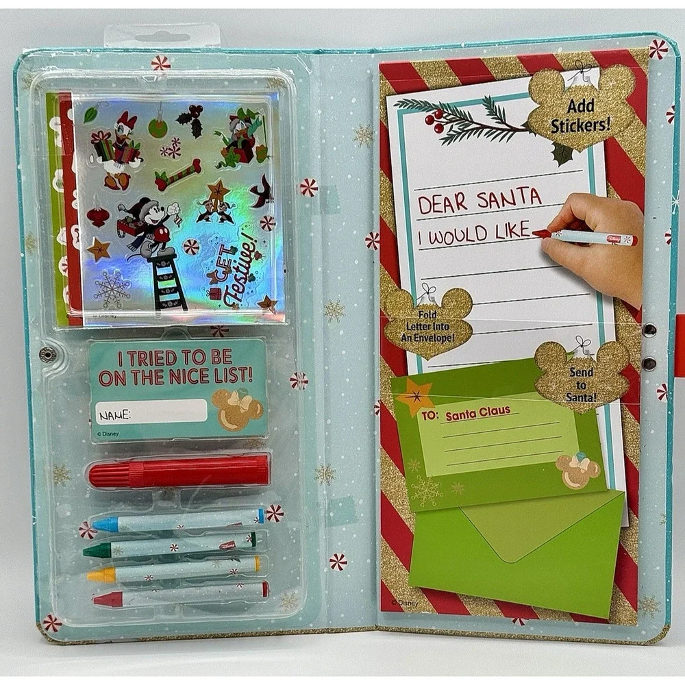 Disney Mickey & Friends Letters to Santa Activity Kit Stickers Crayons Christmas